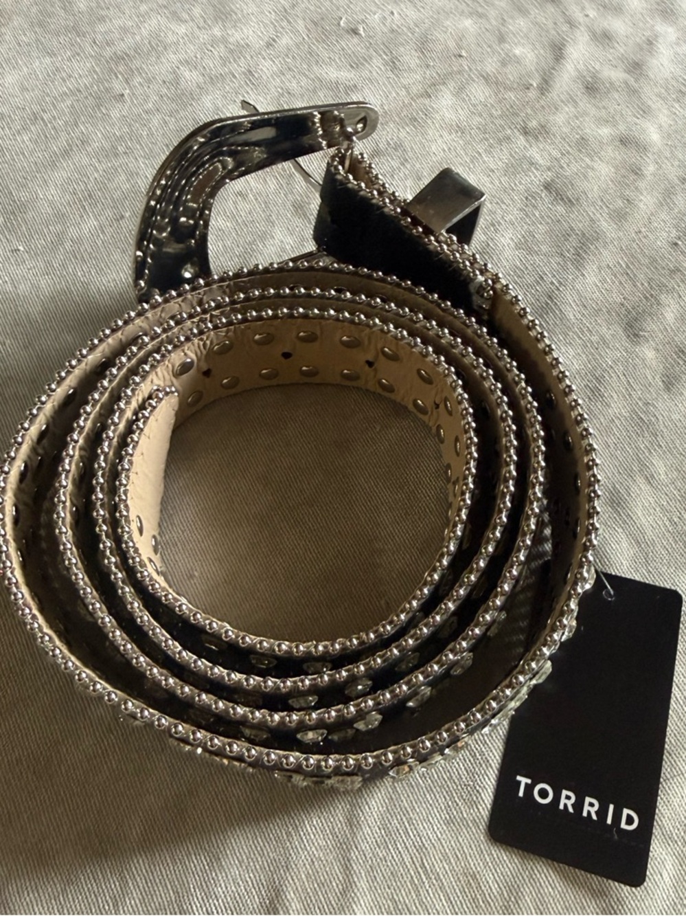 Torrid Black & Silver Studded Glitter Belt Women’s Plus Size 3, 3X Size (22-24) - Picture 8 of 10